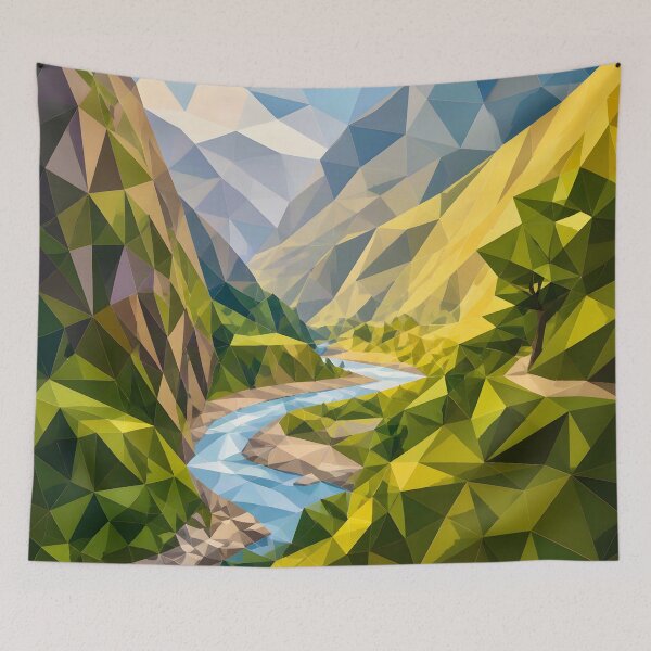 Item preview, Geometric Landscape with River designed and sold by Vicky Brago-Mitchell®.