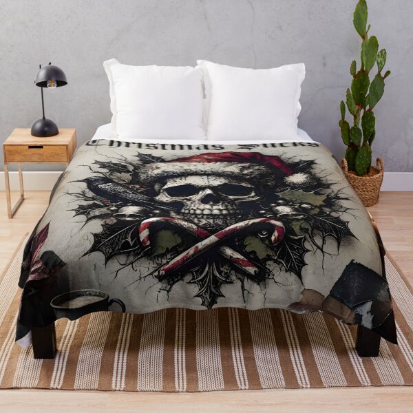Item preview, Anti Christmas Gothic Skull - Dark Holiday Punk Rock Design designed and sold by Sybille-Yates.
