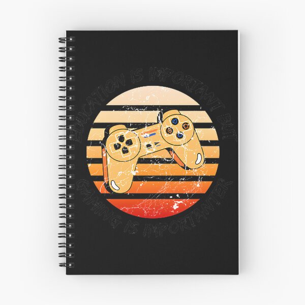 Item preview, Education Is Important But Gaming Is Importanter Retro Sunset Controller Design in Blue designed and sold by Unwind Today.