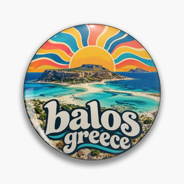 Item preview, Balos Lagoon Crete Greece Retro Trippy Art Travel designed and sold by TomFrontierArt.