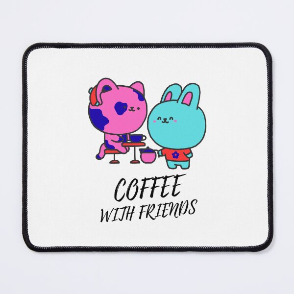 Item preview, Coffee with Friends - Cute Cat and Bunny designed and sold by walbayzon.