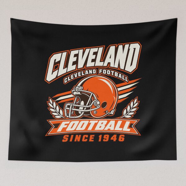Item preview, Cleveland Football Helmet Since 1946 Orange Laurel designed and sold by purrinink.