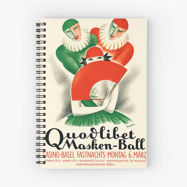 Item preview, Art Deco Masquerade Wall Art, Quodlibet Masken-Ball Poster, Rudolf Urech Print designed and sold by RickE.
