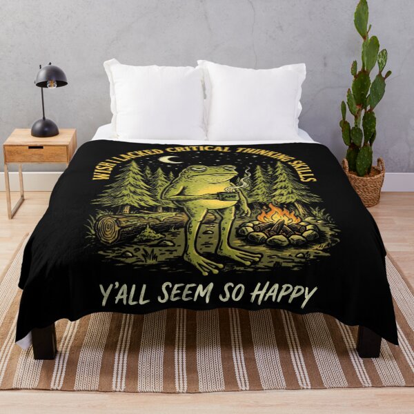 Item preview, Wish I Lacked Critical Thinking Skills Y'all Seem So Happy Frog Critical Thinker Sarcastic Humor designed and sold by FolkGraphics.