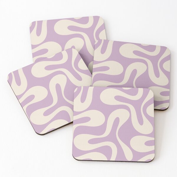 Item preview, Abstract Soft Curves Retro Modern Pattern in Lavender and Cream designed and sold by kierkegaard.