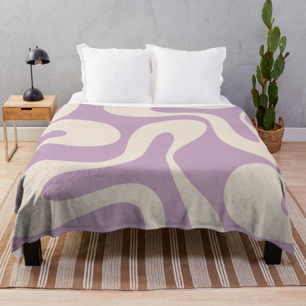 Item preview, Abstract Soft Curves Retro Modern Pattern in Lavender and Cream designed and sold by kierkegaard.