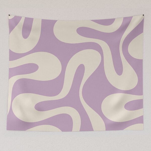 Item preview, Abstract Soft Curves Retro Modern Pattern in Lavender and Cream designed and sold by kierkegaard.