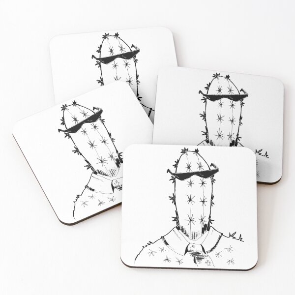 Item preview, Cool Cactus Guy - Dressed Up Succulent Ink Sketch designed and sold by BarnBurns.