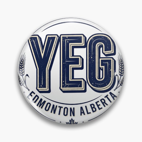 Artikelvorschau, YEG Edmonton Alberta — Retro Badge Tee entworfen und verkauft von Sentient Cyborg Solutions.