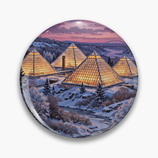 Item preview, Muttart Conservatory at Twilight — Edmonton Art Print designed and sold by Sentient Cyborg Solutions.