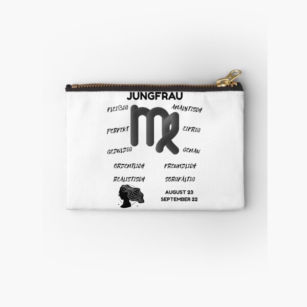 Item preview, Jungfrau Zodiac Sign Astrology Symbol Horoscope - Classic Black & White (German Version) designed and sold by ZODIARA.