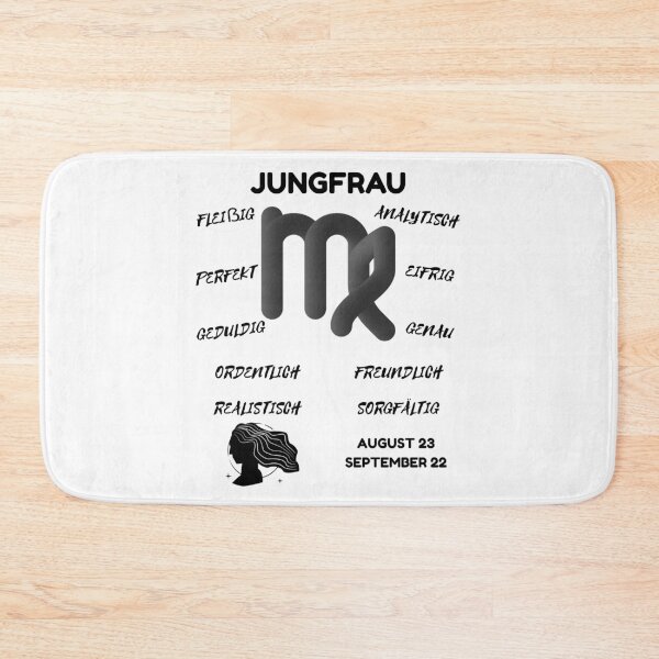 Item preview, Jungfrau Zodiac Sign Astrology Symbol Horoscope - Classic Black & White (German Version) designed and sold by ZODIARA.