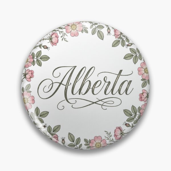 Item preview, Alberta Wild Rose — Botanical Script Tee designed and sold by Sentient Cyborg Solutions.