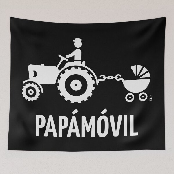 Artikelvorschau, Papamobil (Traktor und Kinderwagen / Vater und Sohn / Bauer / Weiß) entworfen und verkauft von MrFaulbaum.