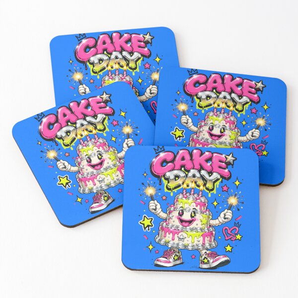 Item preview, Cute Y2K Kawaii Cake Day Birthday Party Character designed and sold by CloudyCatArt.