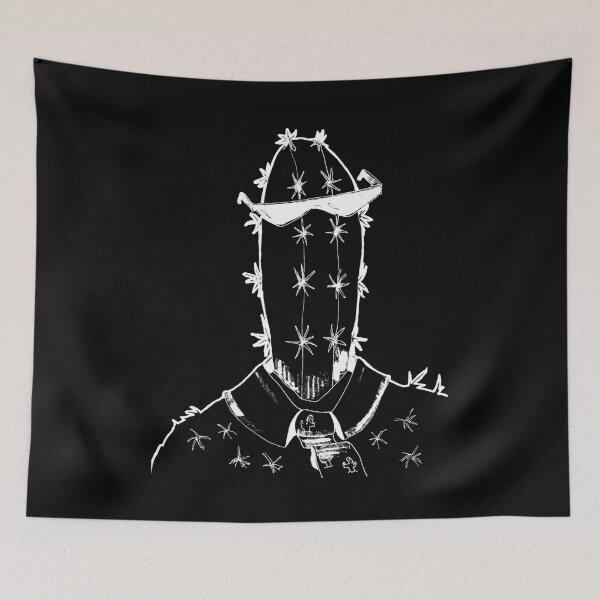 Item preview, Cool Cactus Guy - Dressed Up Succulent Ink Sketch - Dark Version designed and sold by BarnBurns.