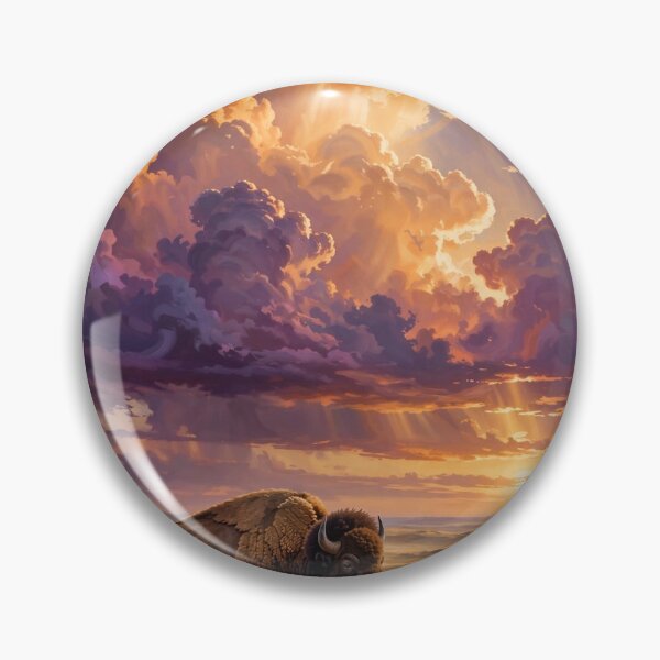 Item preview, Prairie Bison at Sunset — Wildlife Art Print designed and sold by Sentient Cyborg Solutions.