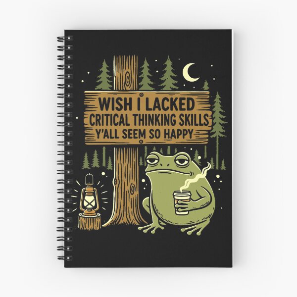 Item preview, Wish I Lacked Critical Thinking Skills Y'all Seem So Happy Sarcastic Overthinker Frog Humor designed and sold by FolkGraphics.