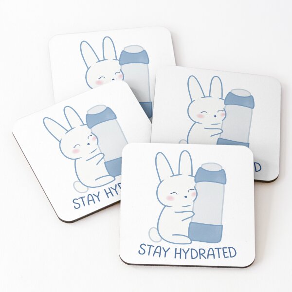 Aperçu de l'œuvre Restez hydraté(e) ! Mignon lapin blanc créée et vendue par winterpumpkin.