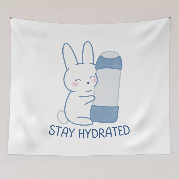 Item preview, Stay Hydrated Cute White Bunny Rabbit designed and sold by winterpumpkin.