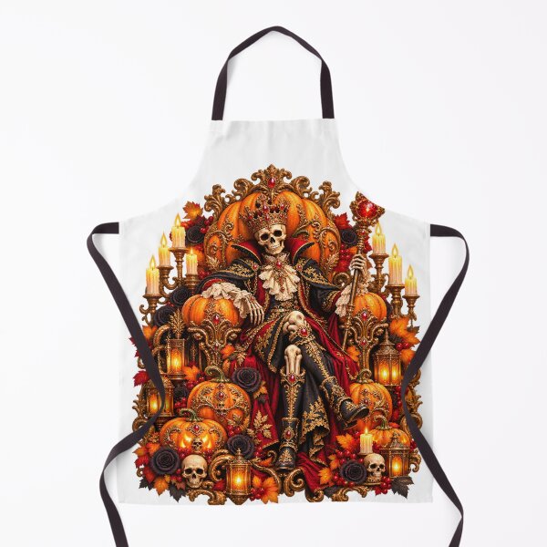 Item preview, Gilded Skeleton Throne – Gothic Pumpkin Halloween designed and sold by Clothes With Smiling Animals Walt Gral.