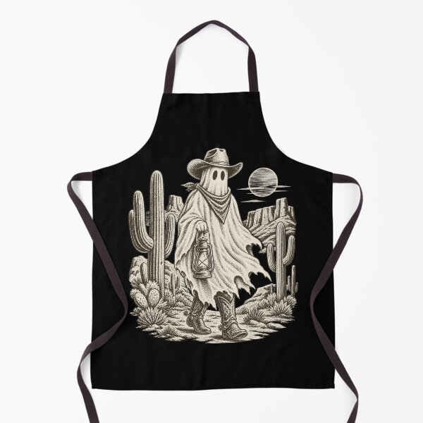 Item preview, Halloween Cowboy Ghost Vintage Etching Desert Lantern artwork designed and sold by yassin-stags.
