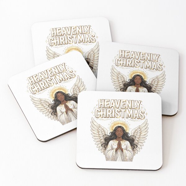 Item preview, "Heavenly Christmas Angel" Black Christmas T-Shirt | Holiday Tee designed and sold by BellaDiosa.