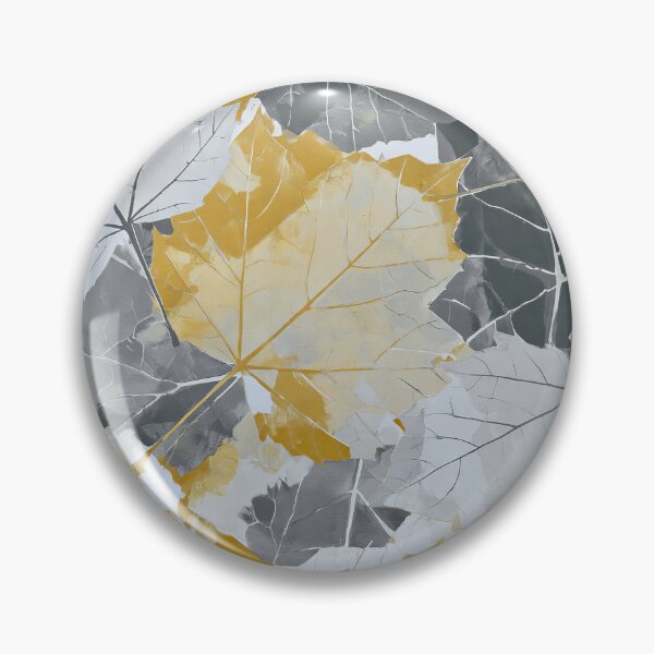 Item preview, Retro Fragmented Leaves Pattern in Yellow and Grey designed and sold by scicilysimonee.