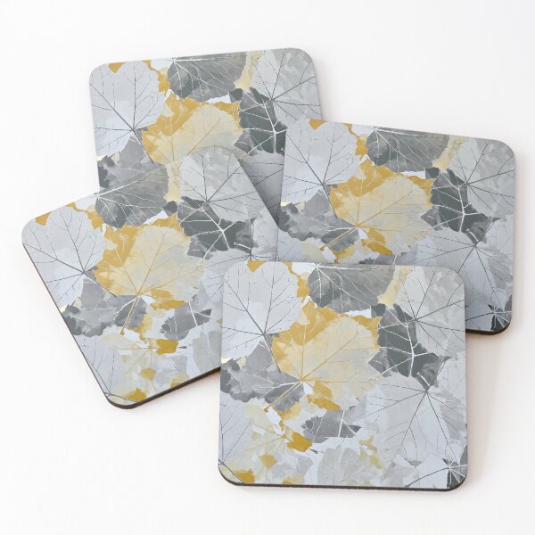 Item preview, Retro Fragmented Leaves Pattern in Yellow and Grey designed and sold by scicilysimonee.