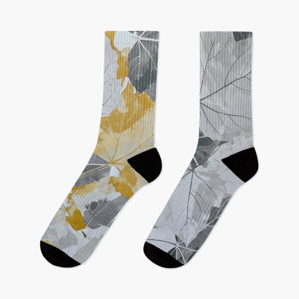 Item preview, Diseño retro de hojas fragmentadas en amarillo y gris. designed and sold by scicilysimonee.