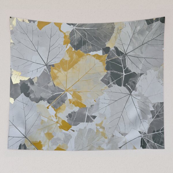 Item preview, Retro Fragmented Leaves Pattern in Yellow and Grey designed and sold by scicilysimonee.