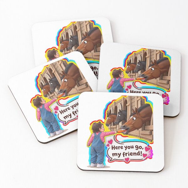 Item preview, Funny Cartoon Horse Eating Carrot from Little Girl – Here You Go My Friend Sticker | Horse Lover Gift designed and sold by aliyehc.