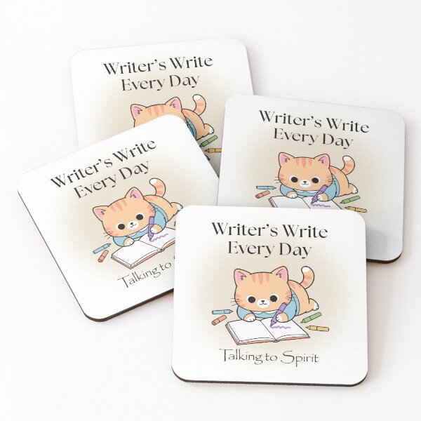 Item preview, Los escritores escriben todos los días, ¡así lo dice el gato! designed and sold by TalkingToSpirit.