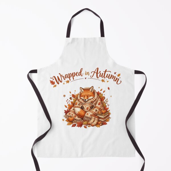 Item preview, 'Wrapped in Autumn'  with cozy fox with cup of coffee Art for autumn/fall. designed and sold by ZANU creativity.