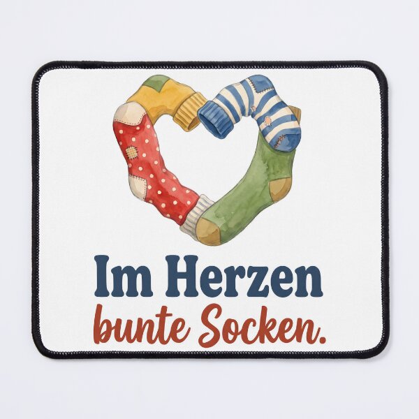 Artikelvorschau, Im Herzen bunte Socken – Herz aus Socken (deutscher Spruch) entworfen und verkauft von style-dk.