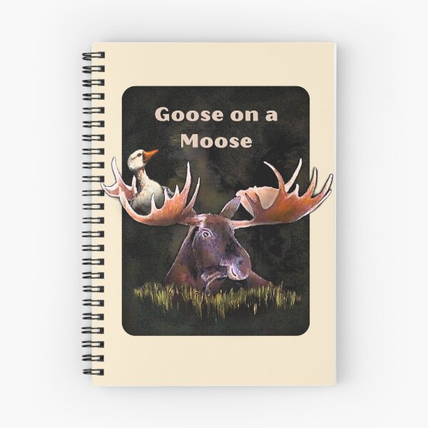 Item preview, Goose on a Moose | Funny Woodland Animal Art designed and sold by ArtistsAtticWI.