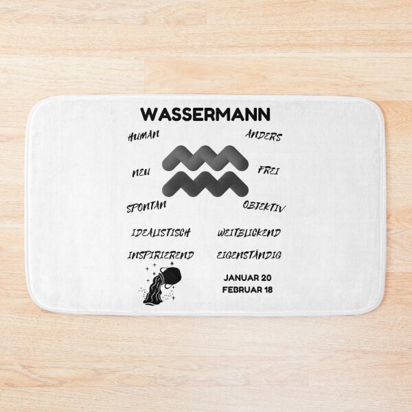 Item preview, Wassermann Zodiac Sign Astrology Symbol Horoscope - Classic Black & White (German Version) designed and sold by ZODIARA.