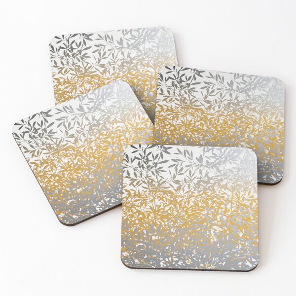 Item preview, Retro Fragmented Botanical Foliage Pattern in Yellow and Grey designed and sold by scicilysimonee.