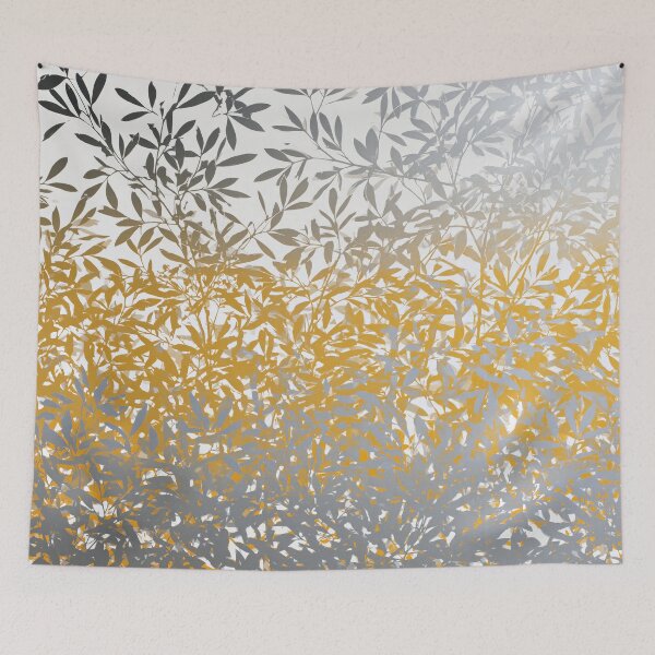 Item preview, Retro Fragmented Botanical Foliage Pattern in Yellow and Grey designed and sold by scicilysimonee.