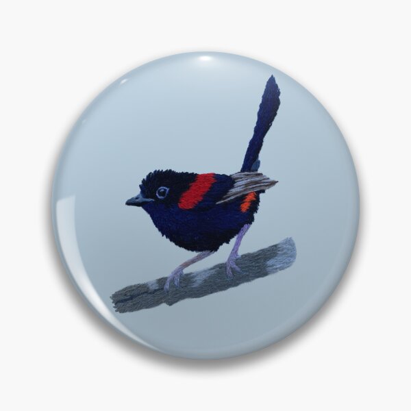 Item preview, Red backed fairy wren hand embroidery designed and sold by Alsa.handembroidery.