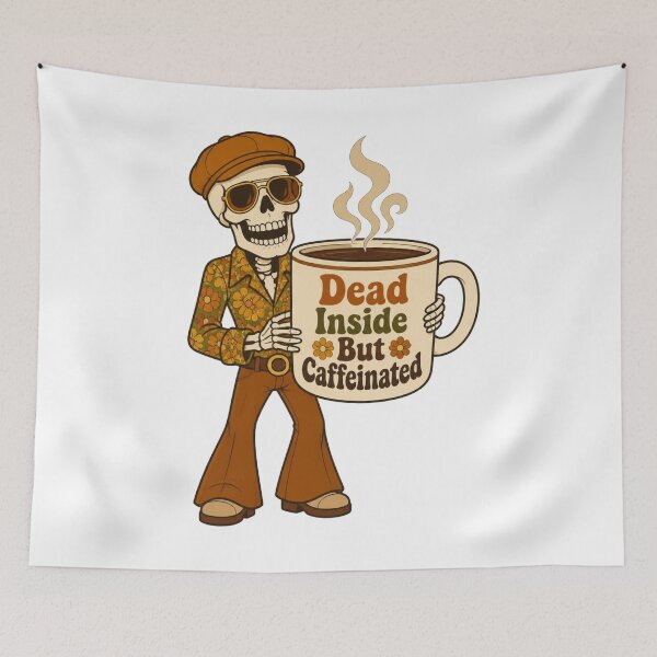 Item preview, Dead Inside But Caffeinated Retro designed and sold by Stylestickers55.