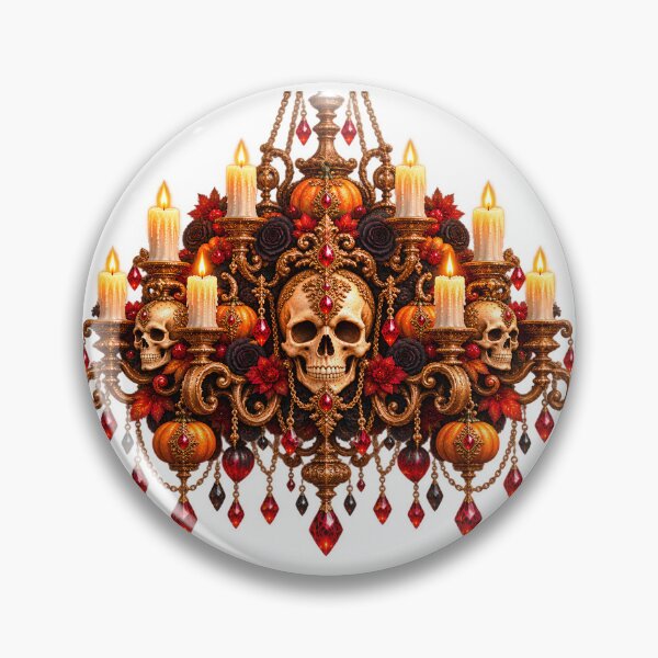 Item preview, Baroque Skull Chandelier – Victorian Gothic Halloween designed and sold by Clothes With Smiling Animals Walt Gral.