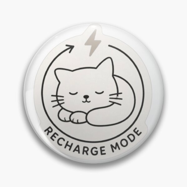 Item preview, Recharge Mode Cat – Introvert Social Battery Humor designed and sold by LINE & MOOD⭐️⭐️⭐️⭐️⭐️.