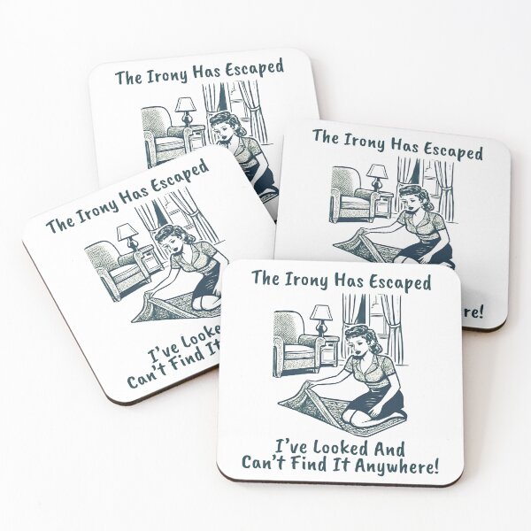 Item preview, Funny Irony Retro Woman The Irony Has Escaped I’ve Looked and Can’t Find It Anywhere Vintage Humour designed and sold by HYPNK.