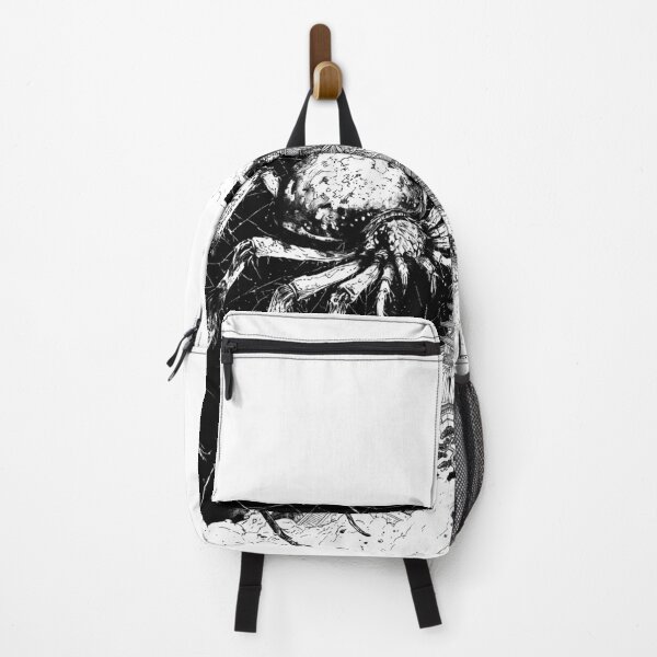 Item preview, Giant Spider Over Japanese Castle Painting – Yokai Horror Monochrome designed and sold by D6rkT3chDemon.
