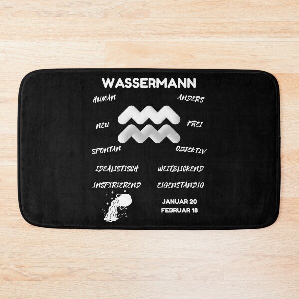 Item preview, Wassermann Zodiac Sign Astrology Symbol Horoscope - Classic White & Black (German Version) designed and sold by ZODIARA.