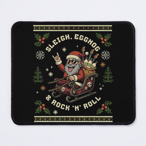Item preview, Sleigh Eggnog Rock ’N’ Roll – Funny Rock Christmas designed and sold by Nacho Average Designs.