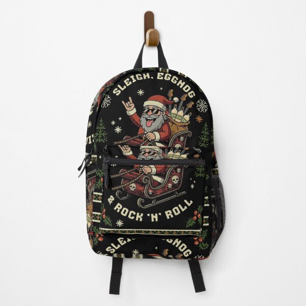 Artikelvorschau, Schlitten-Eierlikör-Rock ’N’ Roll – Lustiges Rock-Weihnachten entworfen und verkauft von Nacho Average Designs.