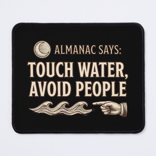 Item preview, Almanac Says Touch Water Avoid People designed and sold by Seeding Serendipity.