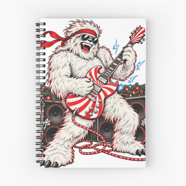 Item preview, Yeti Abominable Snowman Electric Guitar Christmas Rock Art designed and sold by chem3a-wst.